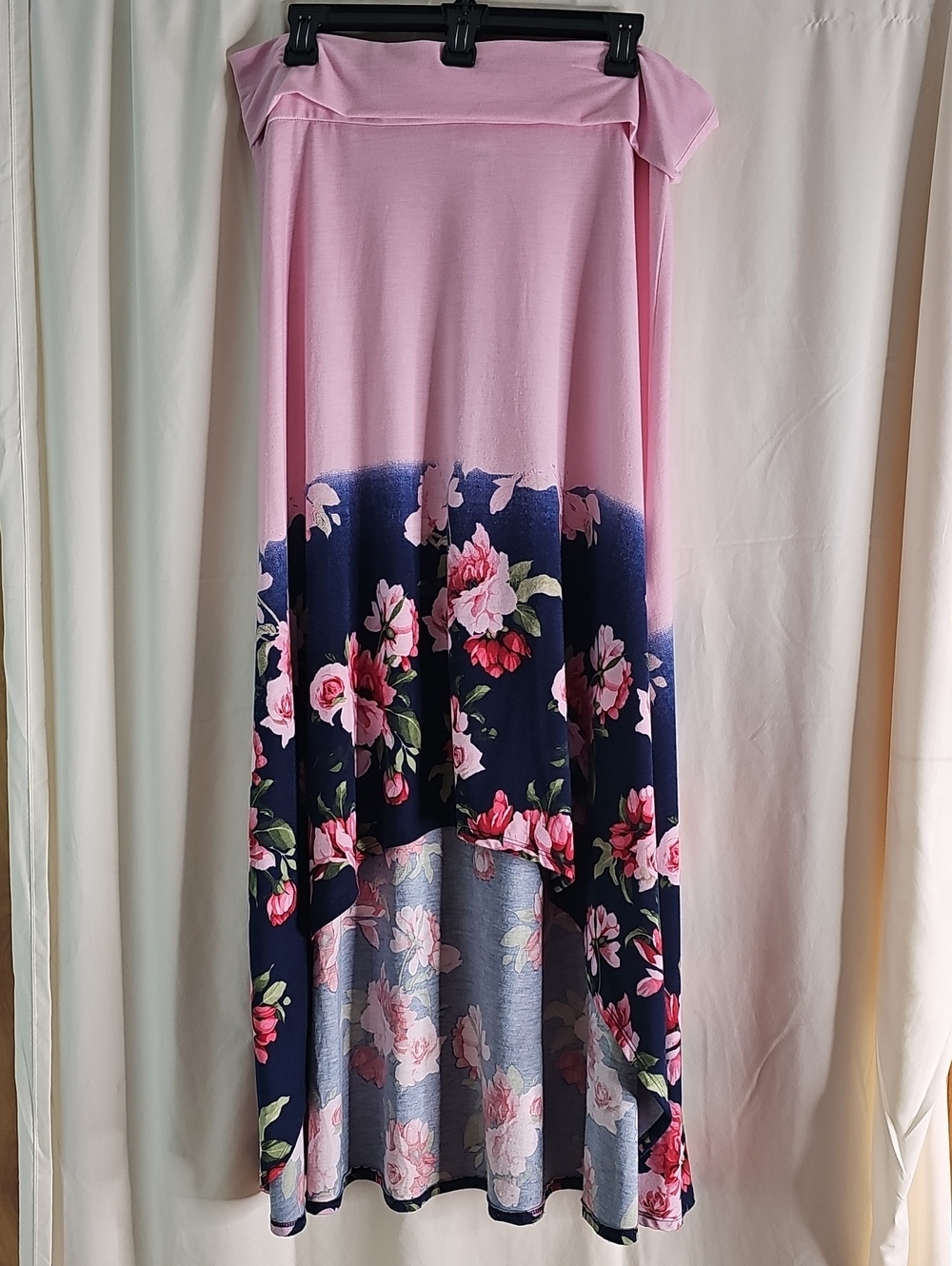 Lularoe Pink & Navy Floral Maxi Skirt
